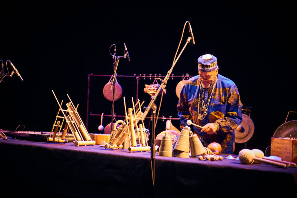 Famoudou Don Moye (drums -perc), Hartmut Geerken (percussion-poetry), ©Dieter Düvelmeyer @JazzPict