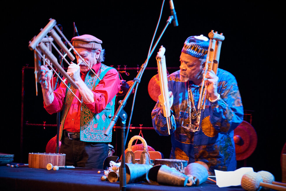 Famoudou Don Moye (drums -perc), Hartmut Geerken (percussion-poetry), ©Dieter Düvelmeyer @JazzPict
