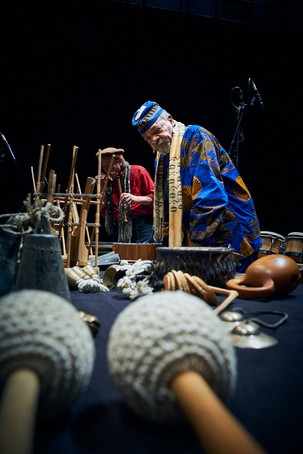 Famoudou Don Moye (drums -perc), Hartmut Geerken (percussion-poetry), ©Dieter Düvelmeyer @JazzPict