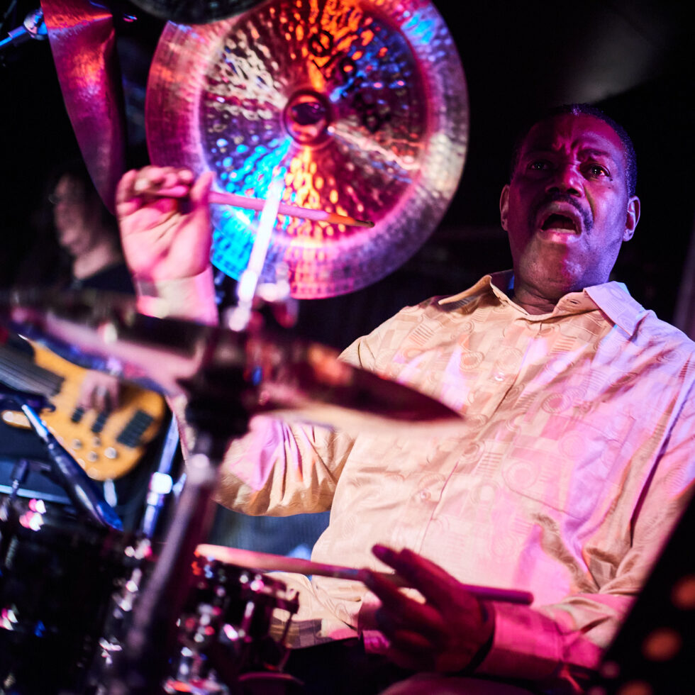 Ndugu Chancler – drums, 3 Brave Souls ©Dieter Düvelmeyer @JazzPict