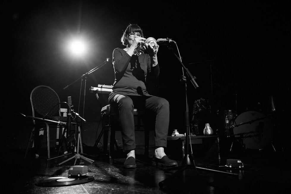 BIRGIT ULHER (tp) playing at SOLO IMPRO BERLIN @ Ackerstadtpalast on 17-09-2025 ©Dieter Duevelmeyer