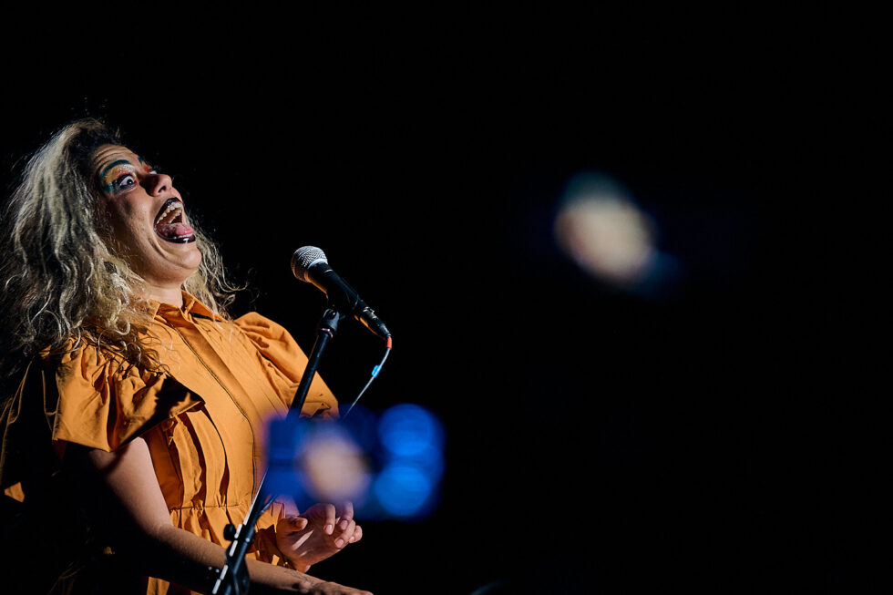 MARCELA LUCATELLI (voc - electronics) playing at SOLO IMPRO BERLIN @ Ackerstadtpalast on 17-09-2025 ©Dieter Duevelmeyer