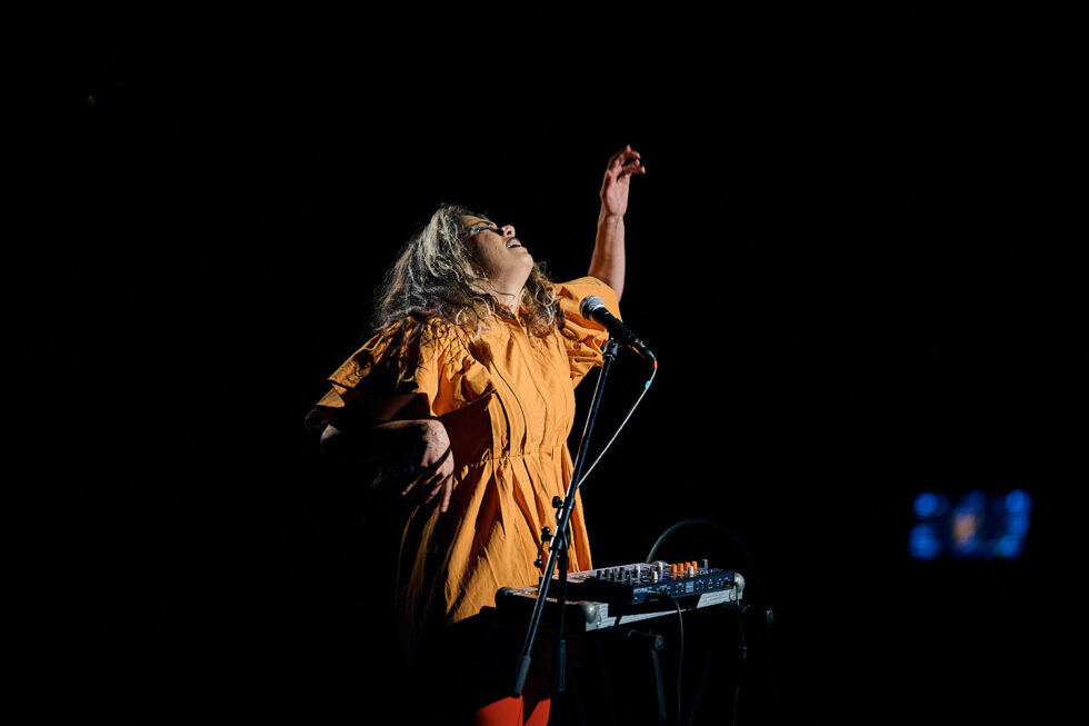 MARCELA LUCATELLI (voc - electronics) playing at SOLO IMPRO BERLIN @ Ackerstadtpalast on 17-09-2025 ©Dieter Duevelmeyer