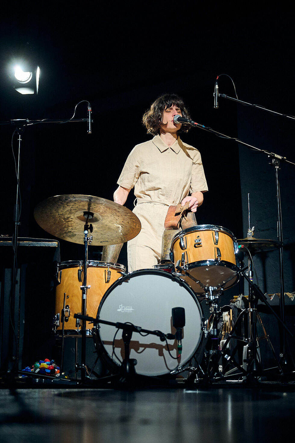 MARIA PORTUGAL (drums) of SOLO IMPRO BERLIN @ Ackerstadtpalast on 16-09-2025 ©Dieter Duevelmeyer