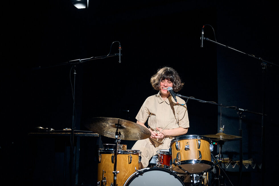 MARIA PORTUGAL (drums) of SOLO IMPRO BERLIN @ Ackerstadtpalast on 16-09-2025 ©Dieter Duevelmeyer