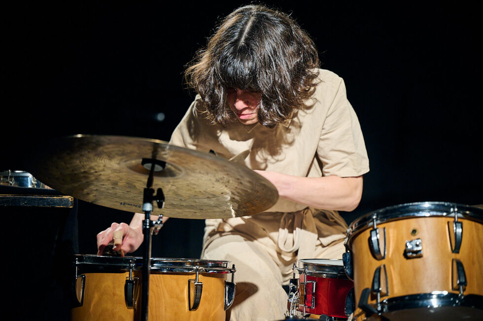 MARIA PORTUGAL (drums) of SOLO IMPRO BERLIN @ Ackerstadtpalast on 16-09-2025 ©Dieter Duevelmeyer