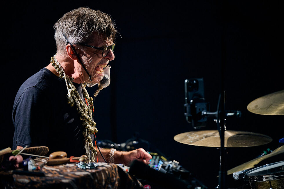 SIMON BERZ (dr - electronics) playing at SOLO IMPRO BERLIN @ Ackerstadtpalast on 17-09-2025 ©Dieter Duevelmeyer