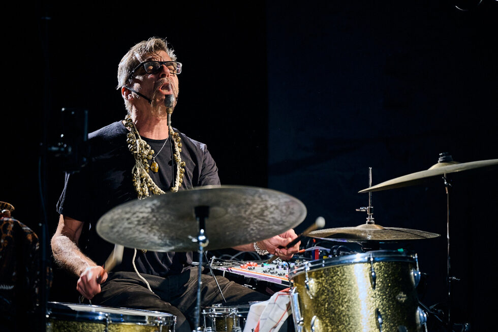 SIMON BERZ (dr - electronics) playing at SOLO IMPRO BERLIN @ Ackerstadtpalast on 17-09-2025 ©Dieter Duevelmeyer