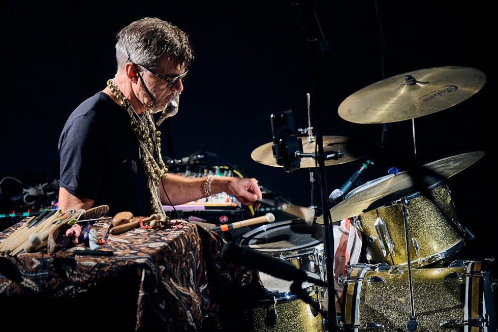 SIMON BERZ (dr - electronics) playing at SOLO IMPRO BERLIN @ Ackerstadtpalast on 17-09-2025 ©Dieter Duevelmeyer