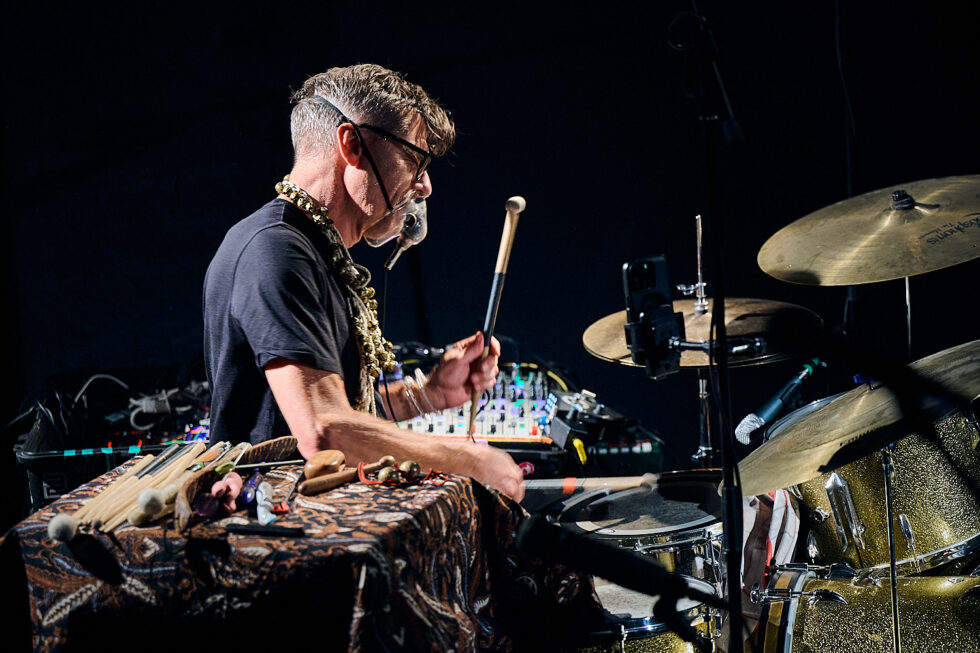 SIMON BERZ (dr - electronics) playing at SOLO IMPRO BERLIN @ Ackerstadtpalast on 17-09-2025 ©Dieter Duevelmeyer