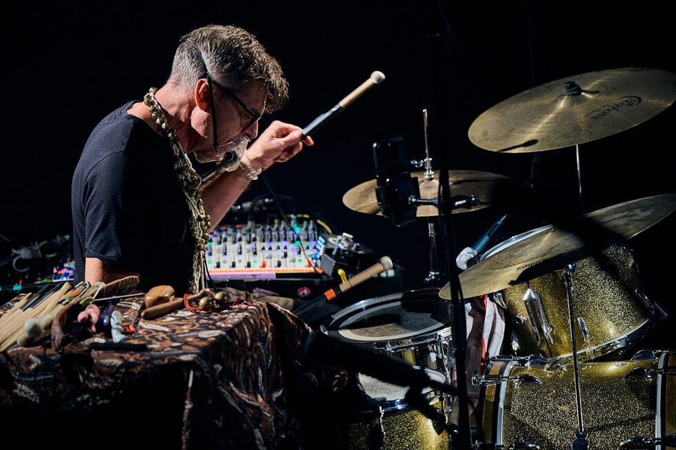 SIMON BERZ (dr - electronics) playing at SOLO IMPRO BERLIN @ Ackerstadtpalast on 17-09-2025 ©Dieter Duevelmeyer