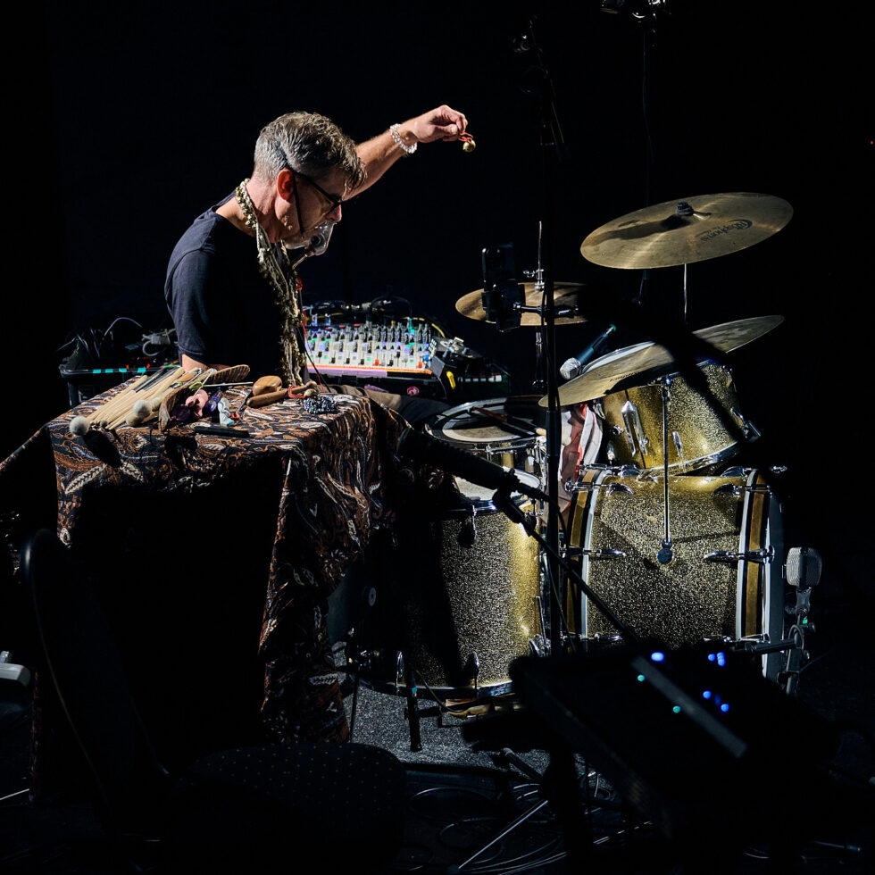 SIMON BERZ (dr - electronics) playing at SOLO IMPRO BERLIN @ Ackerstadtpalast on 17-09-2025 ©Dieter Duevelmeyer